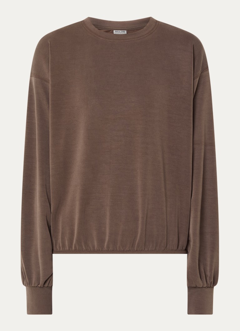 Moscow Dames Sweater met ronde hals in de kleur Donkerbruin