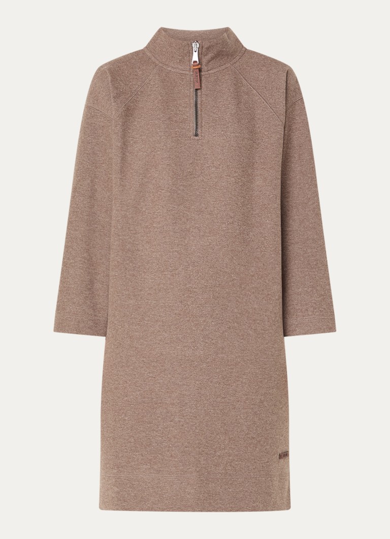 Moscow Dames Mini trui-jurk met halve rits in de kleur Donkerbeige