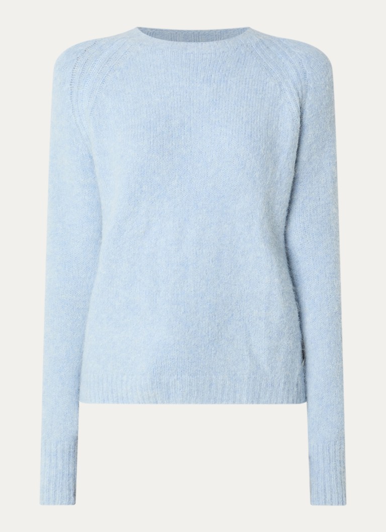 Moscow Dames Jesse fijngebreide trui in alpaca wolblend in de kleur Blauwgrijs