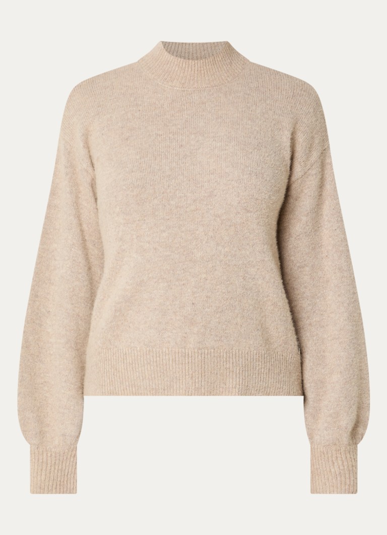 Moscow Dames Jules fijngebreide trui in wolblend in de kleur Beige