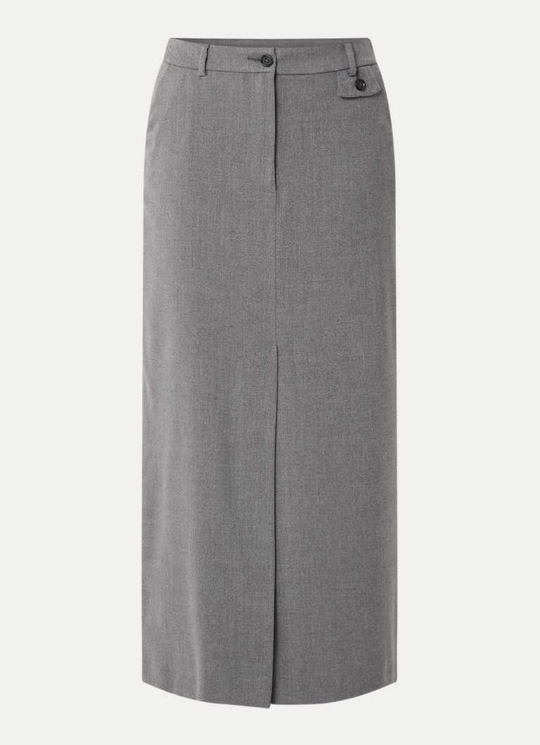 Pennyblack Dames Midi korerrok met split in de kleur Grijsmele