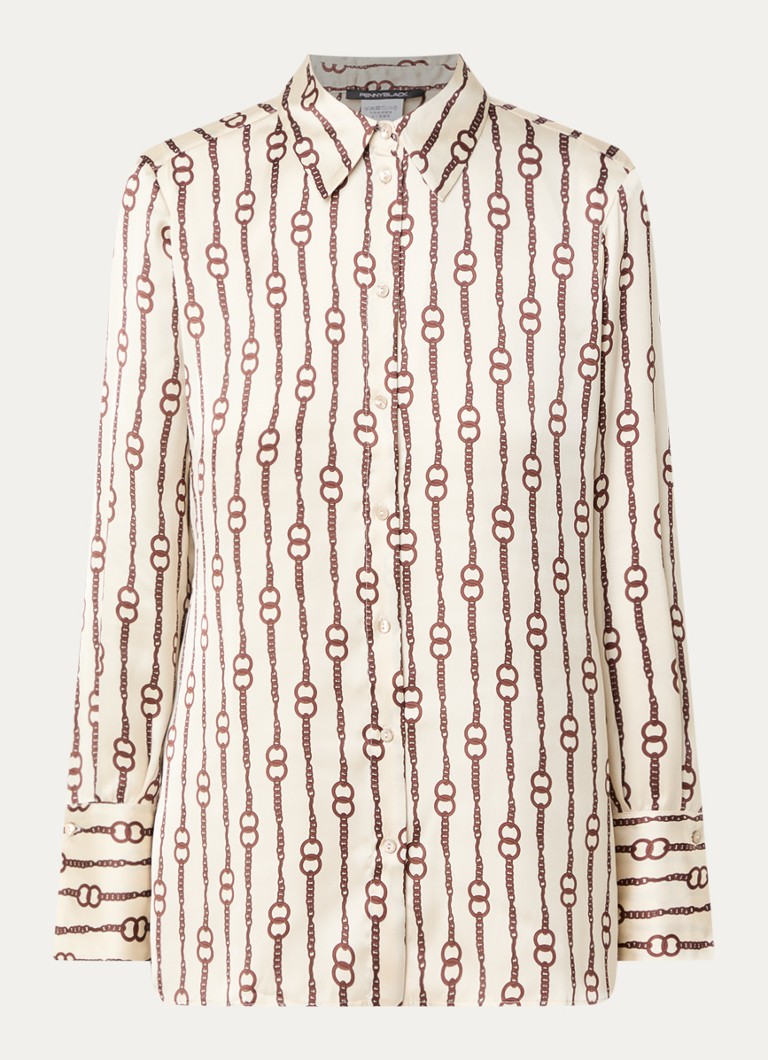 Pennyblack Dames Partout blouse met print in de kleur Gebroken wit