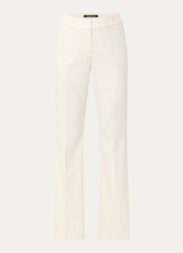 Pennyblack Dames Dentice high waist straight fit pantalon met steekzakken in de kleur Creme