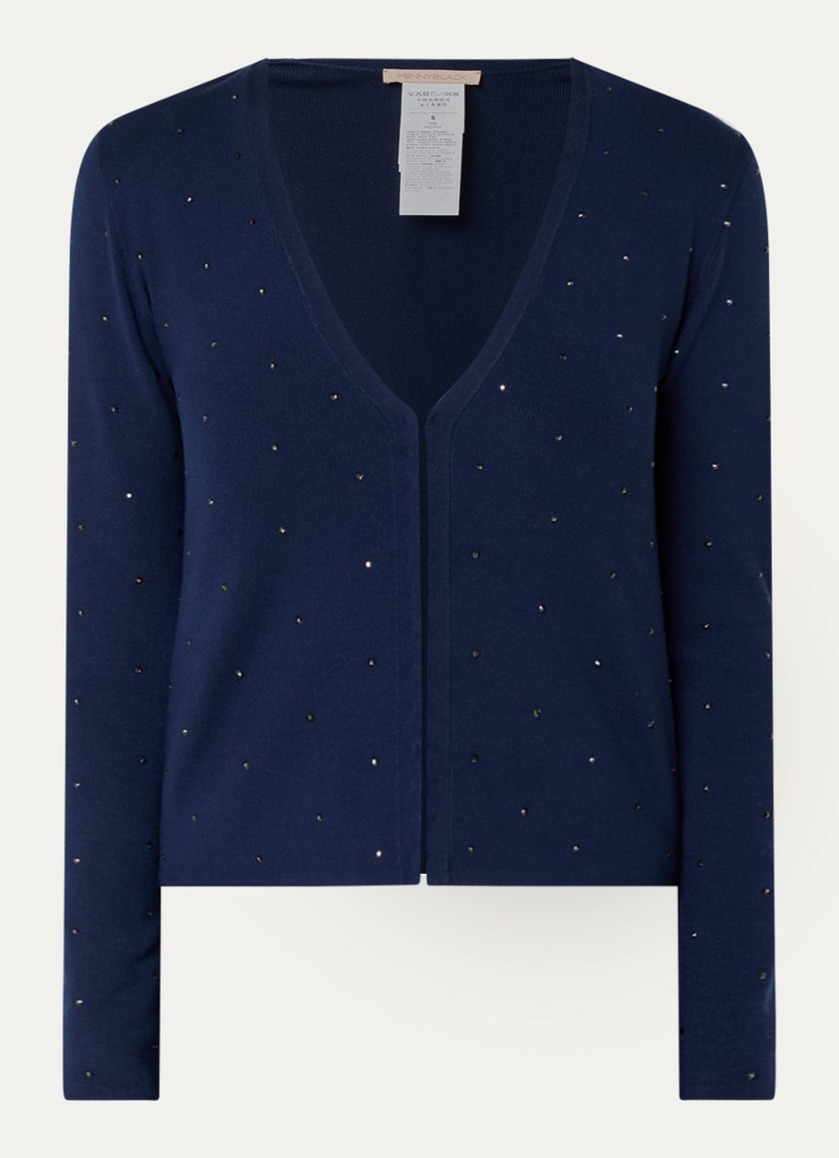 Pennyblack Dames Blocco fijngebreid vest met strass in de kleur Donkerblauw