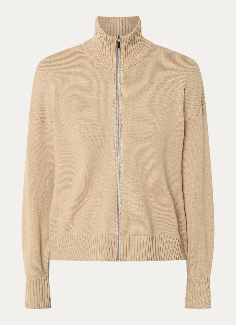 Pennyblack Dames Antares fijngebreid vest in wolblend in de kleur Beige
