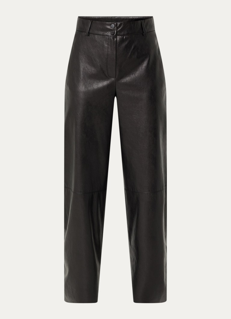 Pennyblack Dames Lord high waist wide fit pantalon van imitatieleer in de kleur Zwart