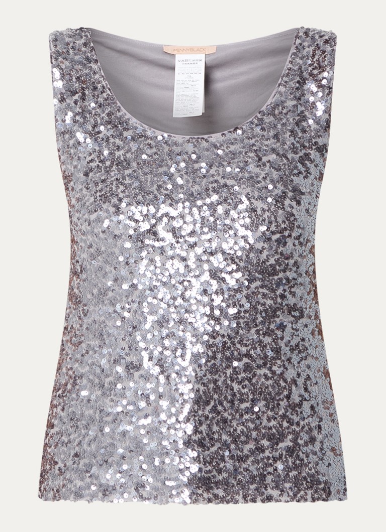 Pennyblack Dames Semisse mouwloze top met pailletten in de kleur Grijs