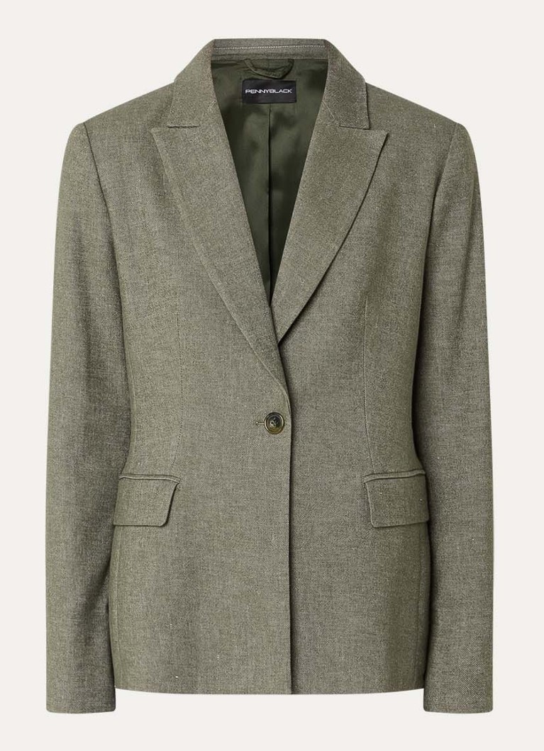 Pennyblack Dames Blazer met schoudervulling en klepzakken in de kleur Lichtgroen