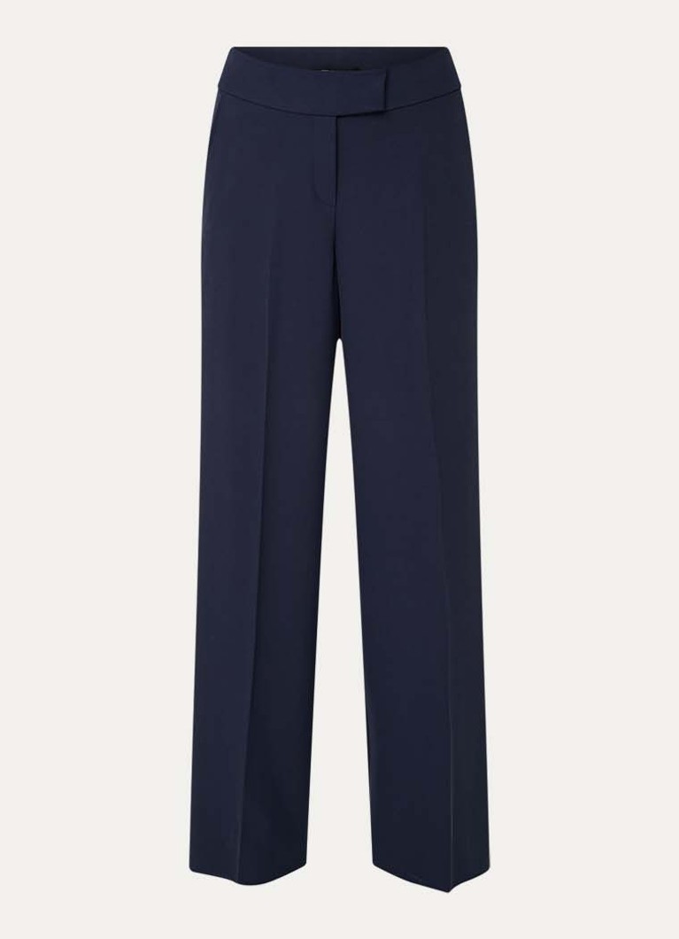 Pennyblack Dames Cane mid waist wide fit pantalon met steekzakken in de kleur Donkerblauw