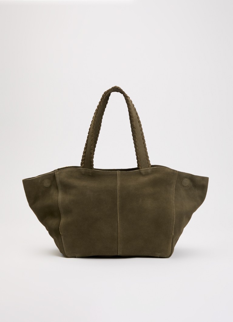 Pennyblack Dames Shopper van suède in de kleur Khaki
