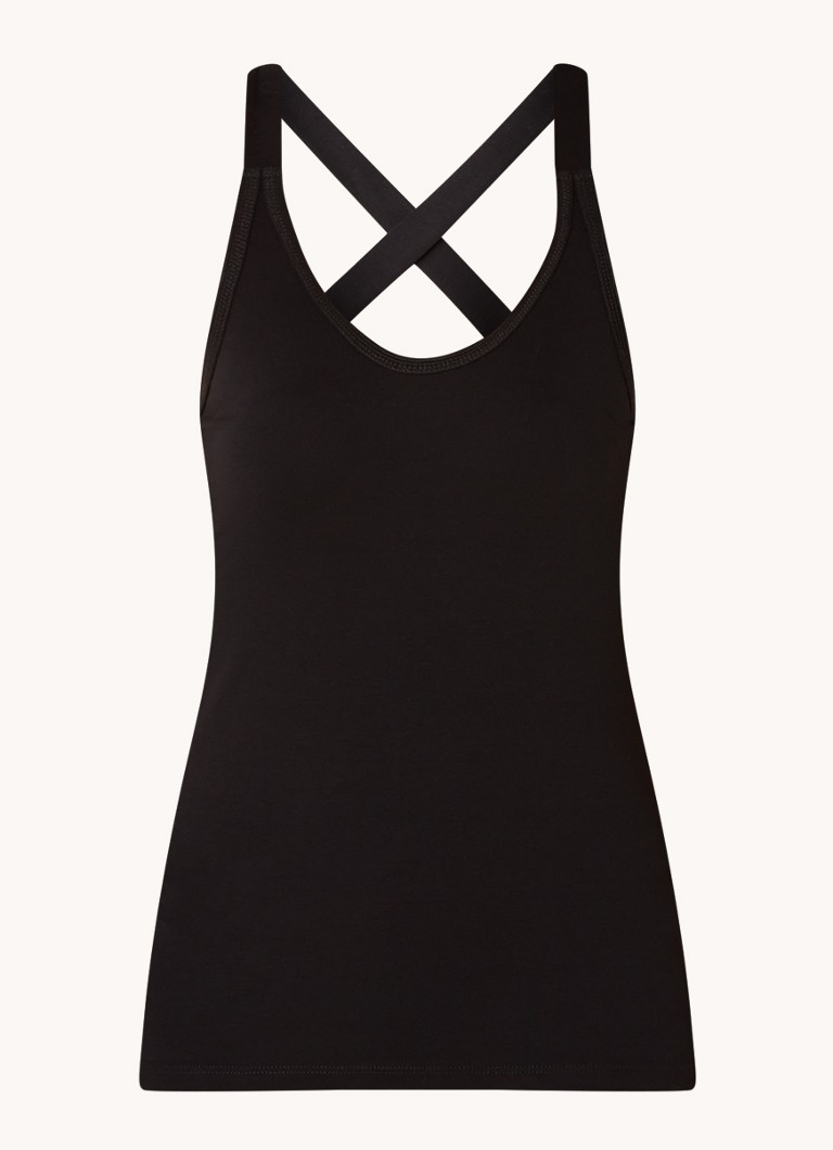 10DAYS Dames The Wrapper tanktop van katoen in de kleur Zwart