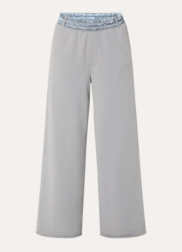 10DAYS Dames High waist wide leg joggingsbroek met steekzakken in de kleur Grijs