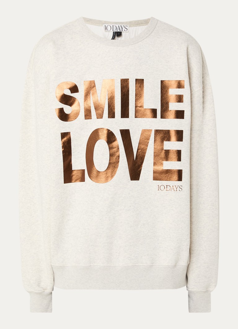 10DAYS Dames Sweater met print en logo in de kleur Grijsmele