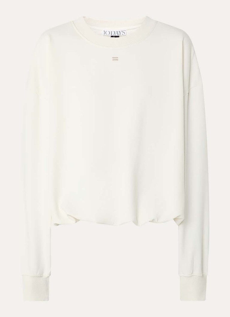10DAYS Dames Sweater met borduring in de kleur Creme