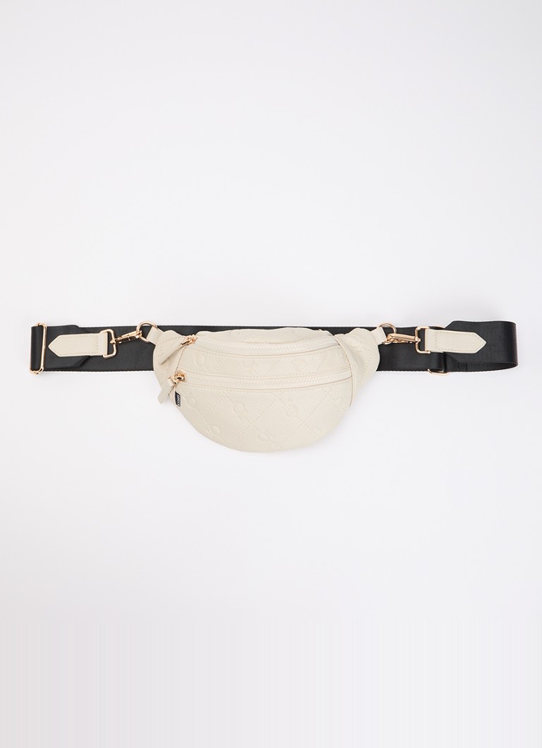 10DAYS Dames Heuptas met logoprint en afneembare schouderriem in de kleur Creme