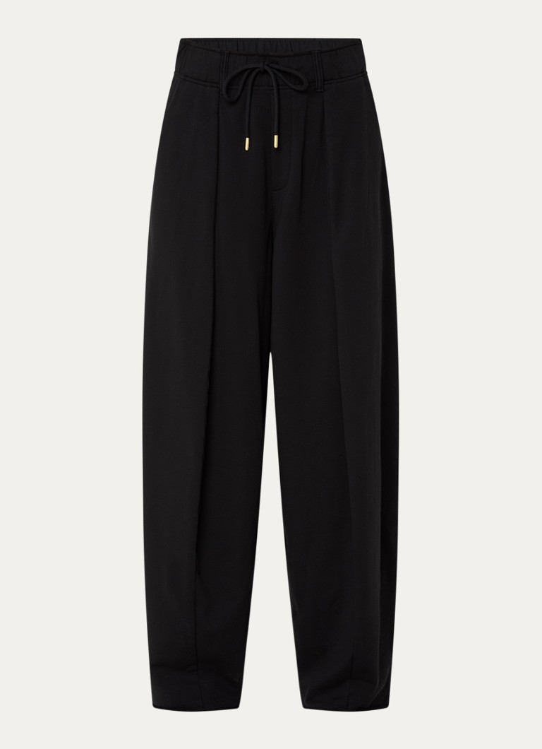 10DAYS Dames High waist wide fit broek met steekzakken in de kleur Zwart