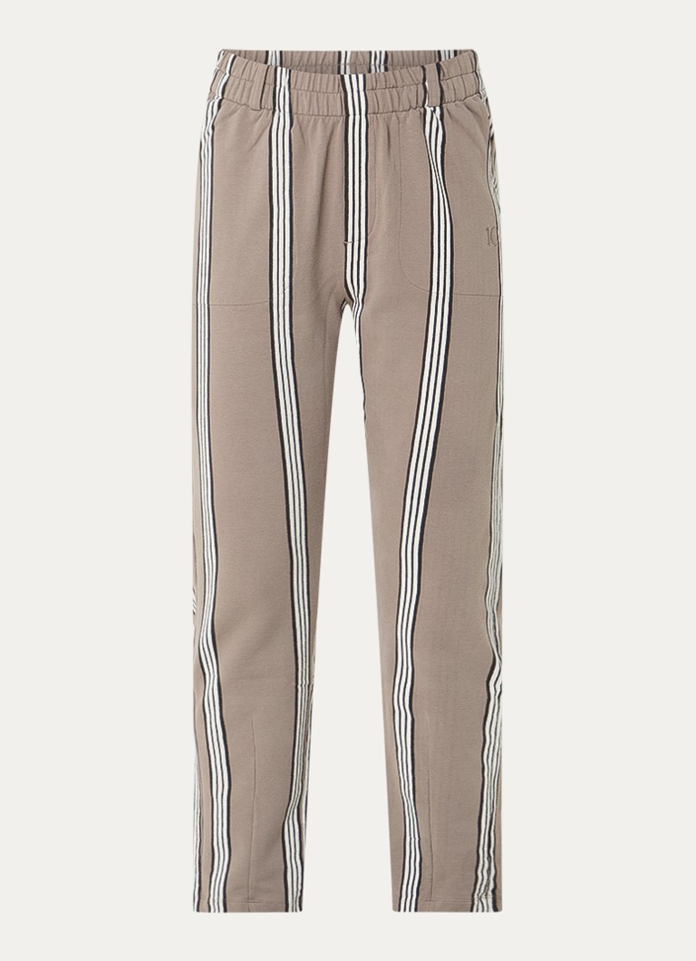 10DAYS Dames High waist slim fit chino met steekzakken in de kleur Grijs