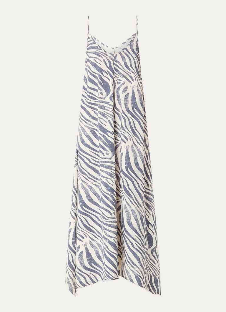 10DAYS Dames Maxi jurk met zebraprint in de kleur Creme