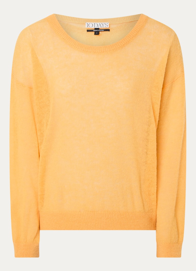 10DAYS Dames Grofgebreide trui in alpaca wolblend in de kleur Oranje