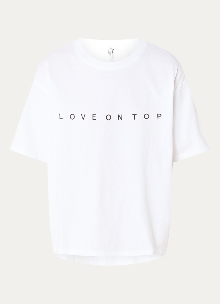10DAYS Dames Love T-shirt met print in de kleur Wit