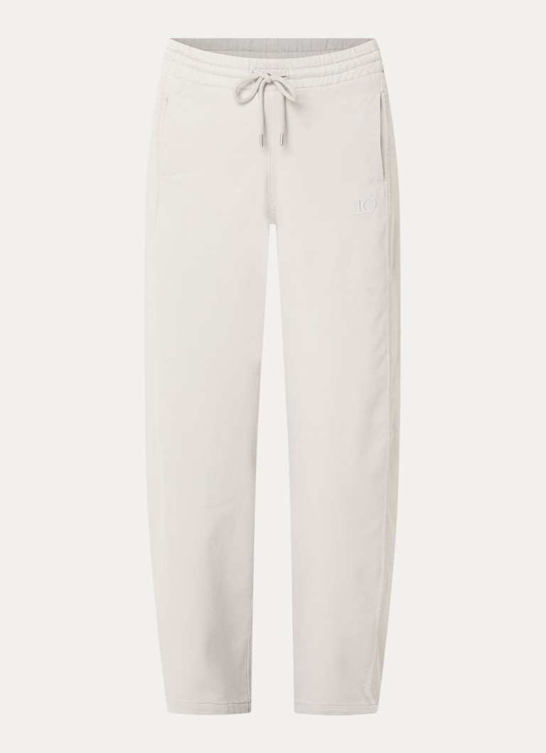 10DAYS Dames High waist straight fit joggingbroek met steekzakken in de kleur Lichtgrijs