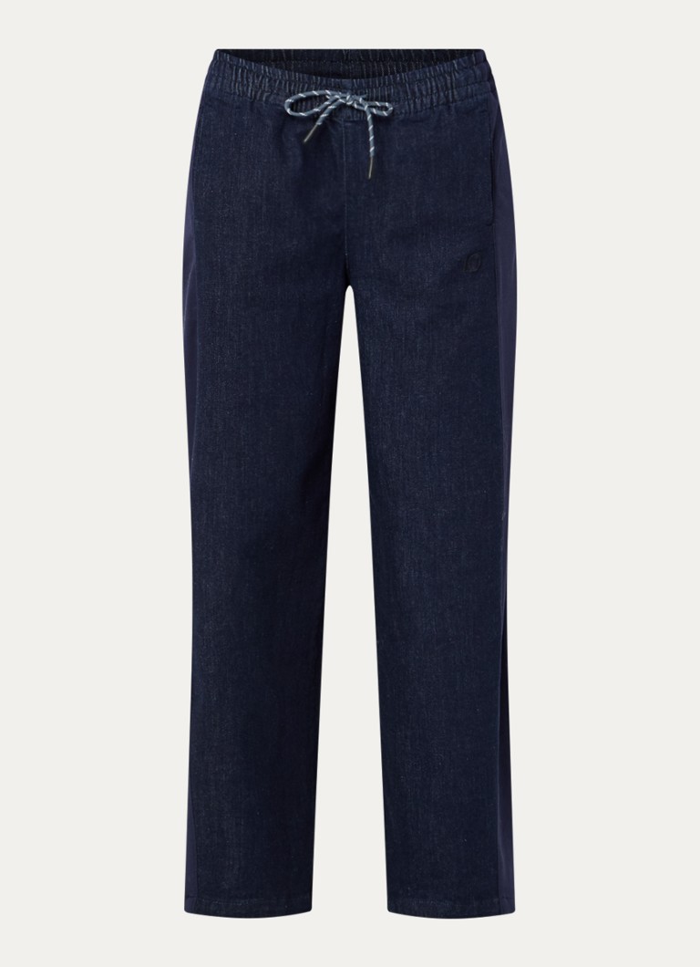 10DAYS Dames Mid waist straight fit jeans met donkere wassing in de kleur Donkerblauw