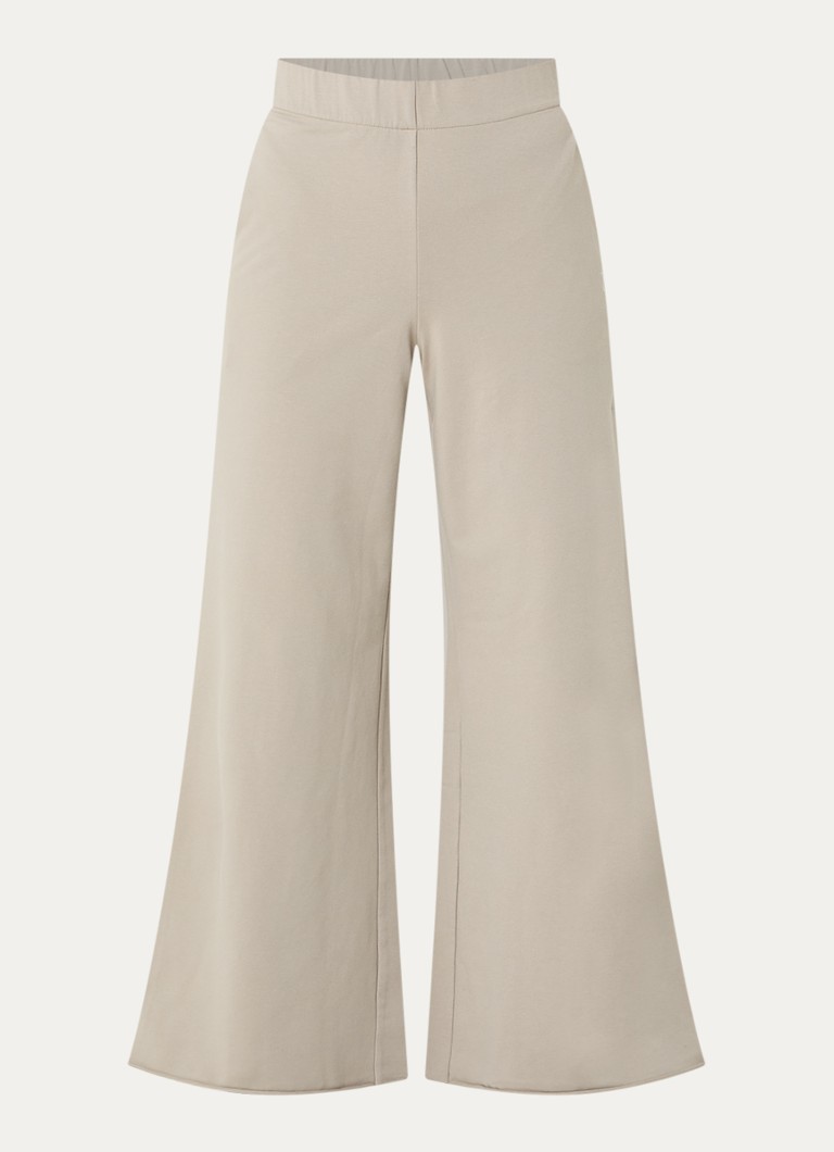 10DAYS Dames Silent high waist wide fit pantalon met steekzakken in de kleur Beige