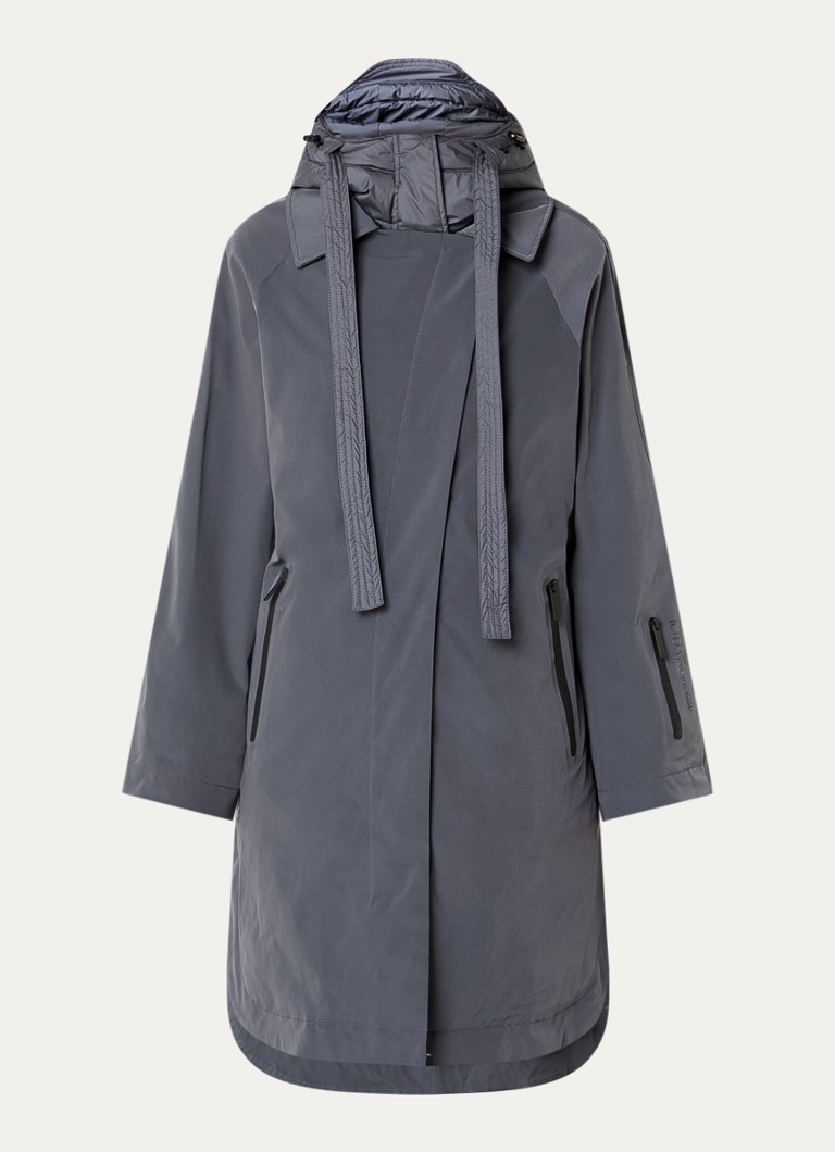 10DAYS Dames The Cool gewatteerde parka met capuchon in de kleur Staalblauw