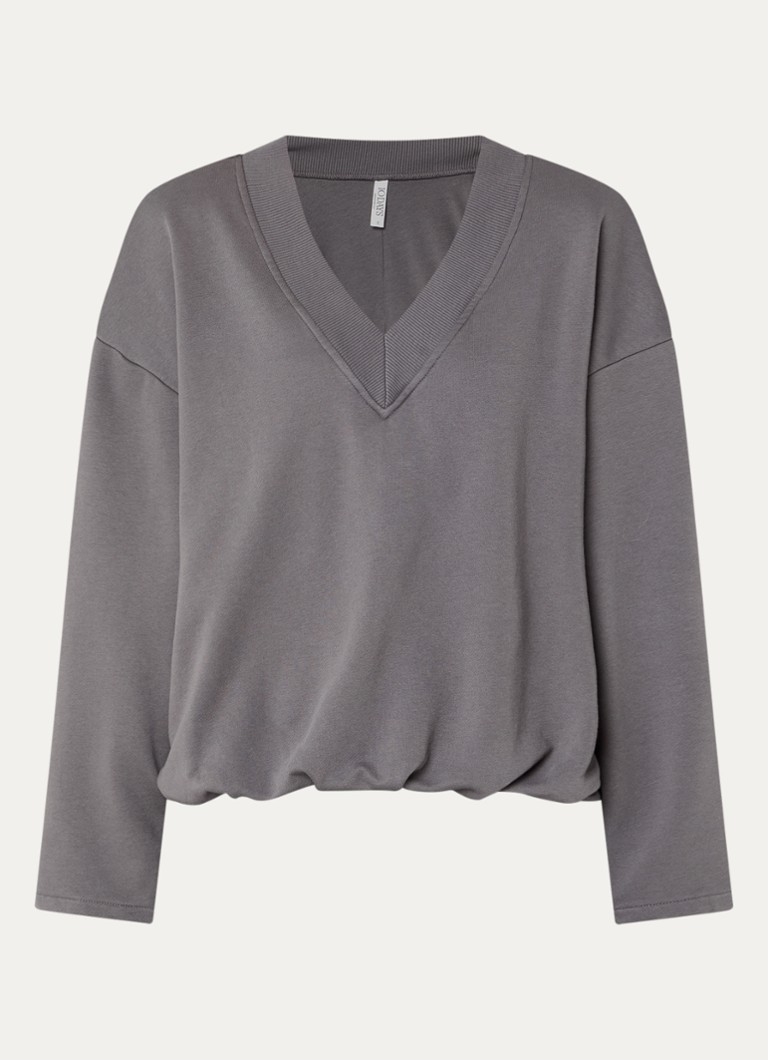 10DAYS Dames Sweater met V-hals in de kleur Grijs