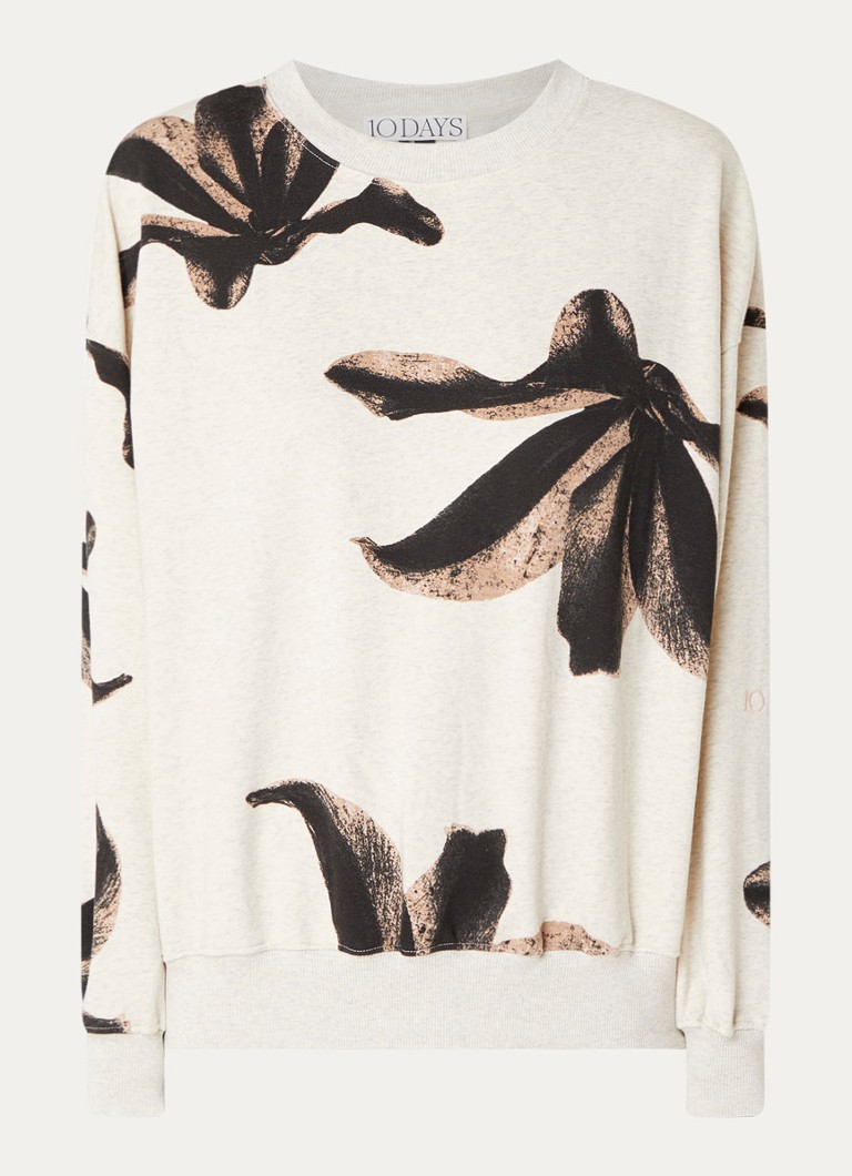 10DAYS Dames Sweater met logo in de kleur Gebroken wit