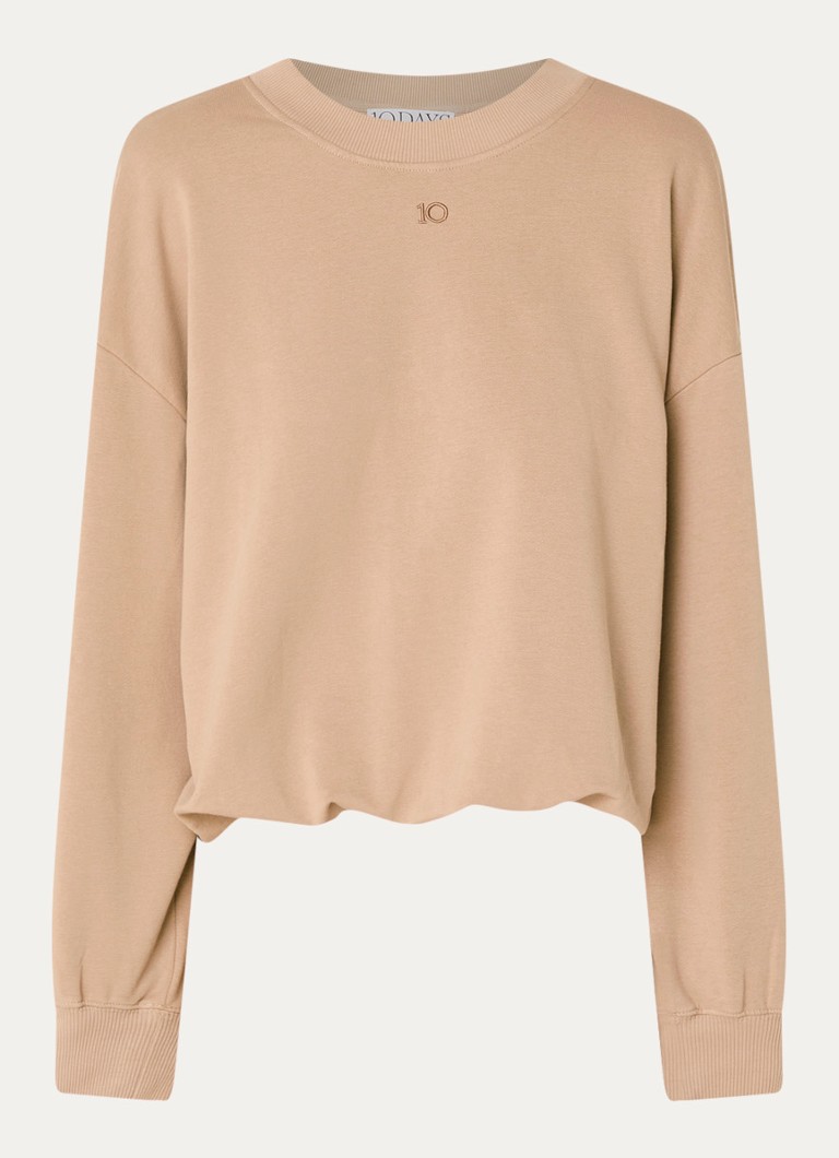 10DAYS Dames Sweater met logo in de kleur Abrikoos