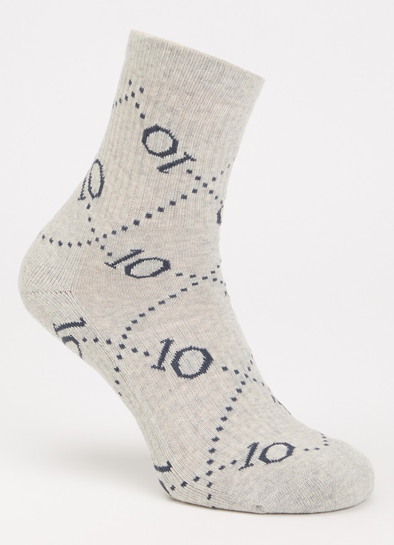 10DAYS Dames Sokken met logoprint in de kleur Grijs