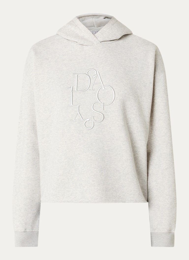 10DAYS Dames Hoodie met logoborduring in de kleur Grijsmele