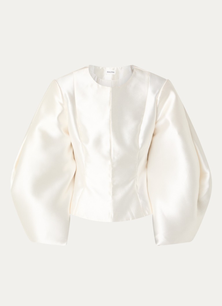 Malina Dames Vendela blouse met ballonmouw in de kleur Gebroken wit