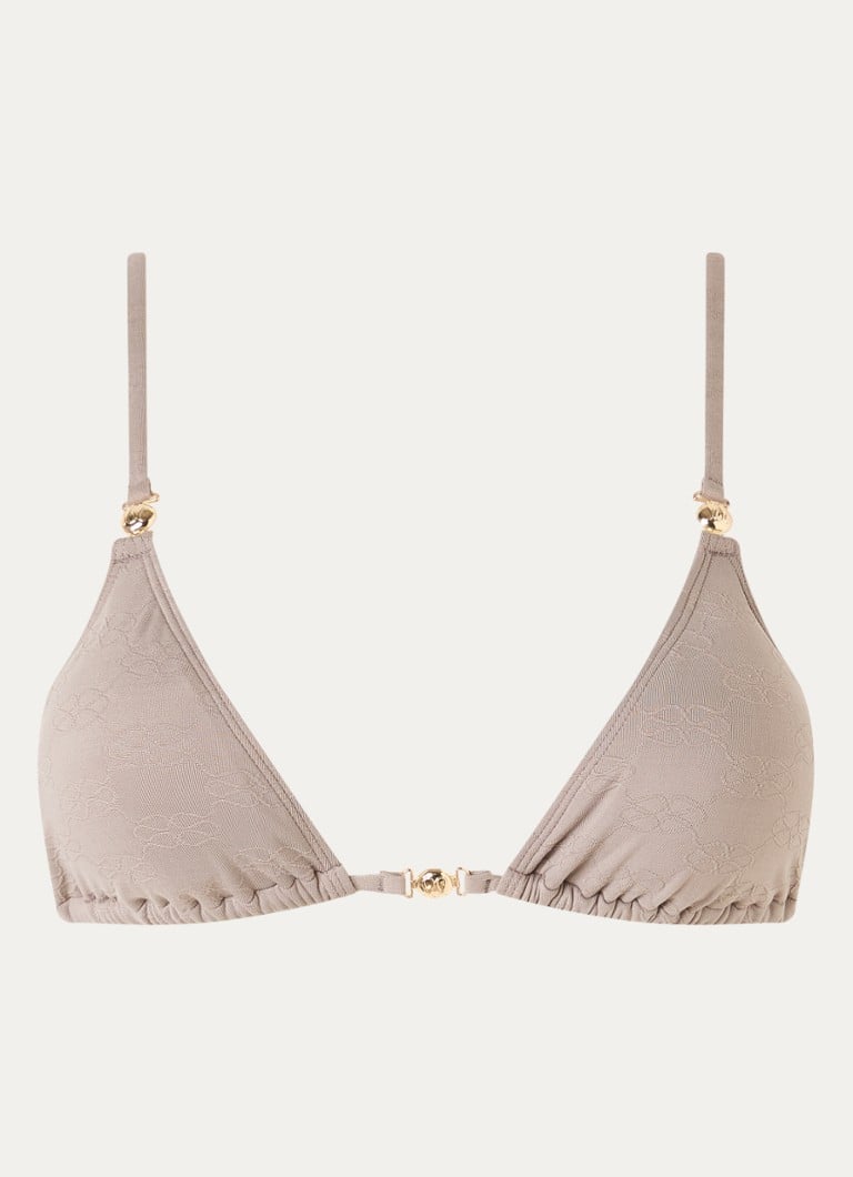 Malina Dames Signature triangel bikinitop met kralendecoratie in de kleur Taupe