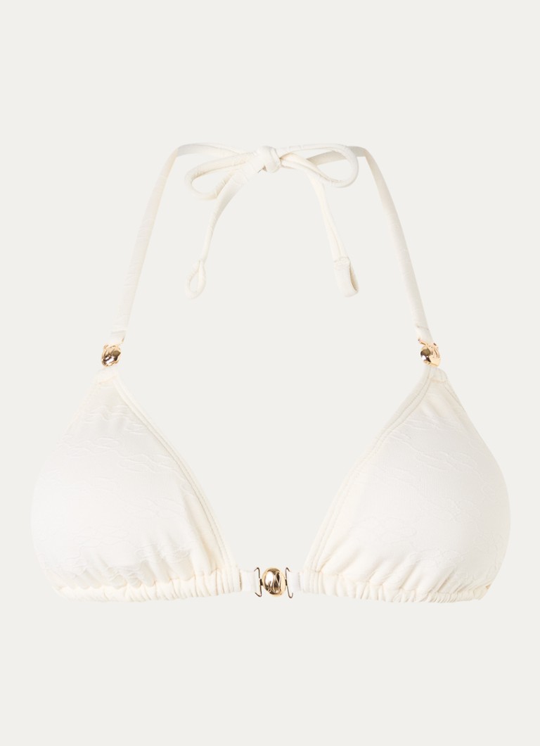 Malina Dames Signature triangel bikinitop met kralendecoratie in de kleur Gebroken wit