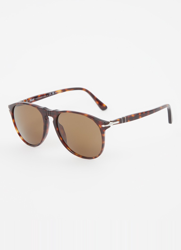 Persol Heren Piloten zonnebril gepolariseerd P09649S Donkerbruin - Deal