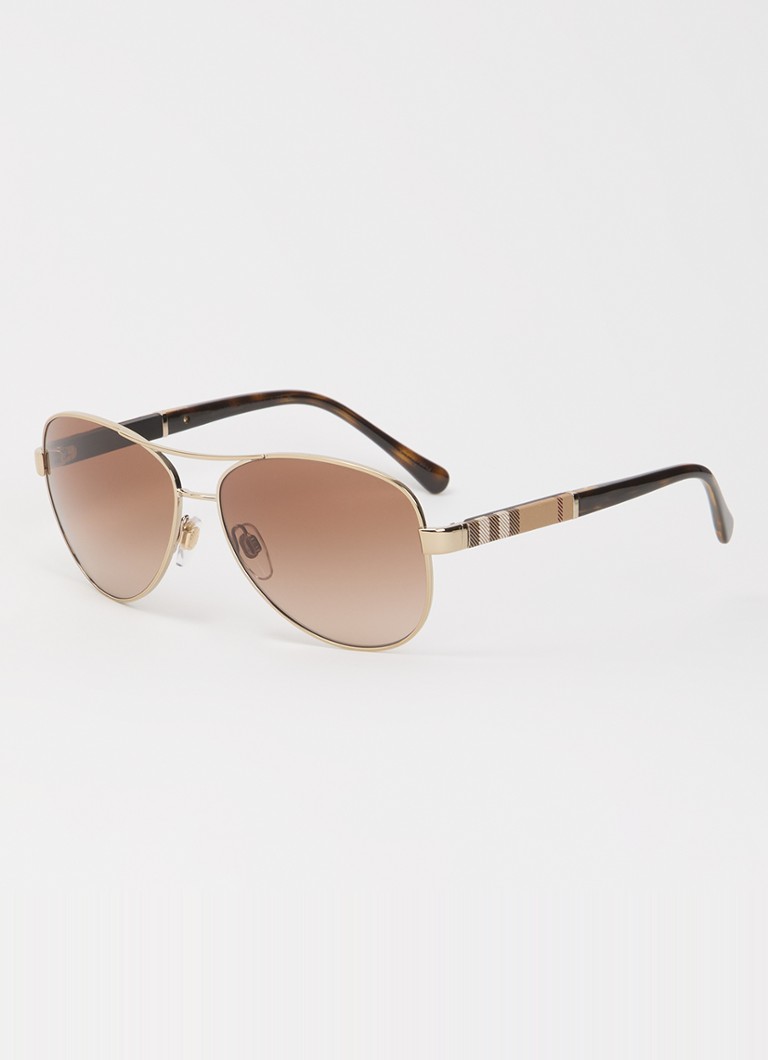 Burberry Dames Piloten zonnebril BE3080 Goud - Deal