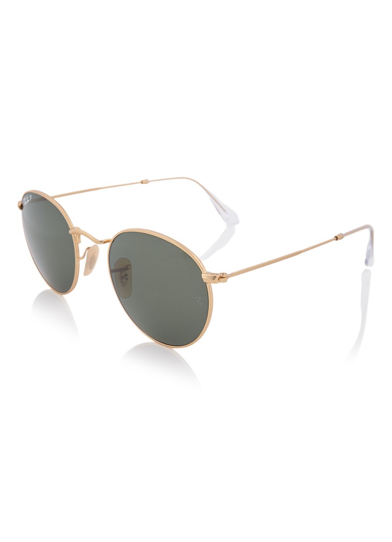 Ray-Ban Retro Heren Round Metal zonnebril gepolariseerd RB3447 Goud - Deal