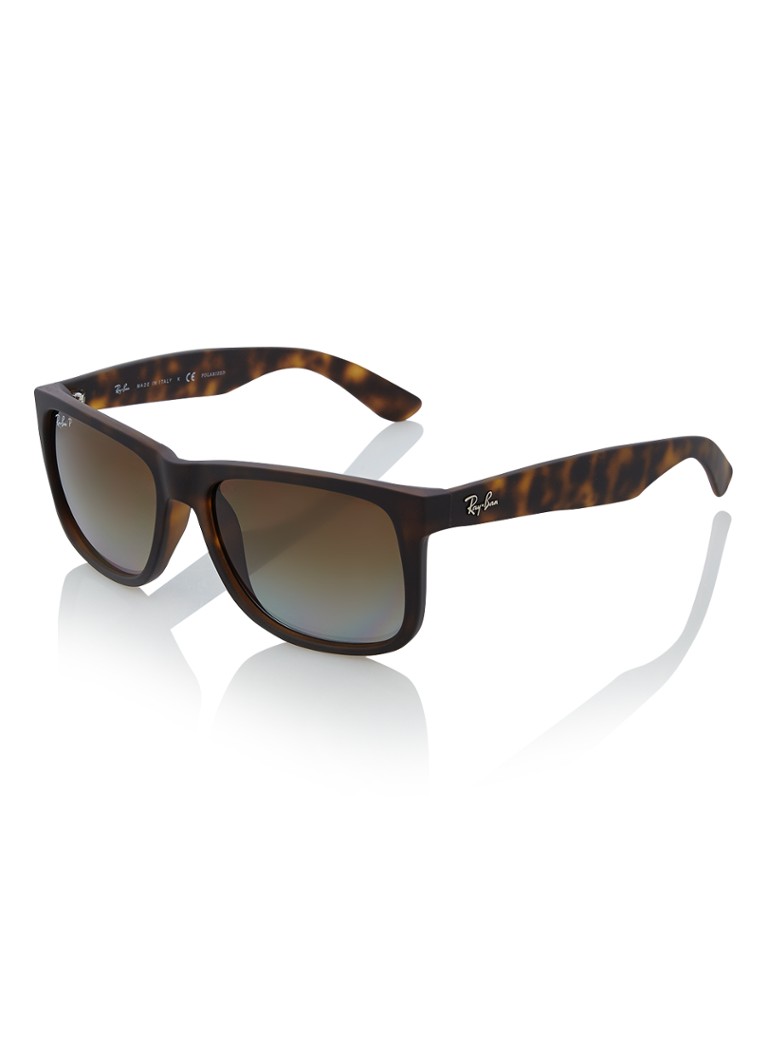 Ray-Ban Wayfarer Heren Justin zonnebril gepolariseerd RB4165 Bruin - Deal