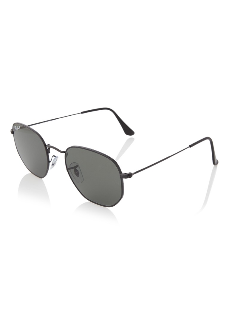 Ray-Ban Aviator Heren Hexagonal zonnebril gepolariseerd RB3548N Zwart - Deal