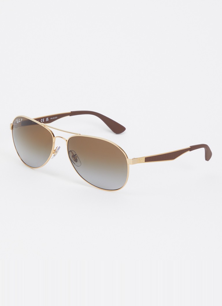 Ray-Ban Dames Piloten zonnebril gepolariseerd RB3549 Goud - Deal