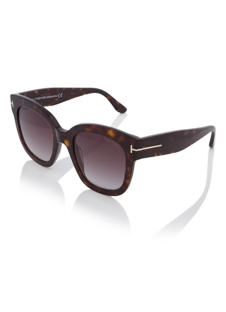 TOM FORD Retro Dames Beatrix-02 zonnebril FT0613 Donkerbruin - Deal