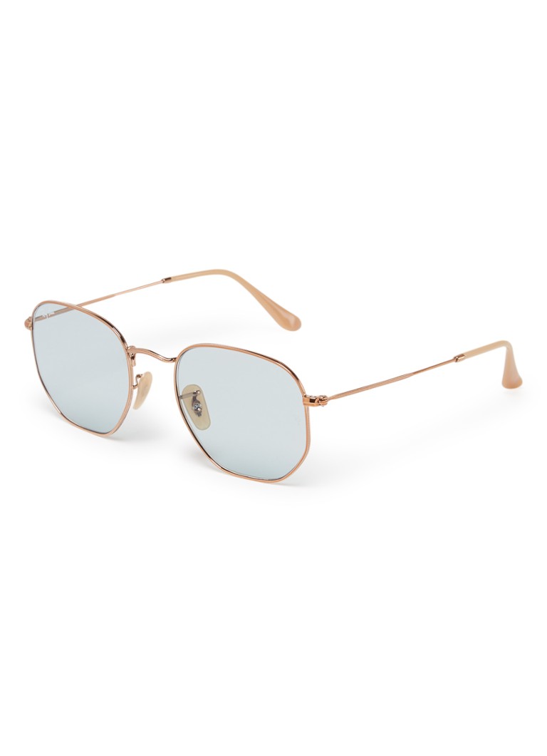 Ray-Ban Retro Heren Hexagonal Flat zonnebril RB3548N Roségoud - Deal