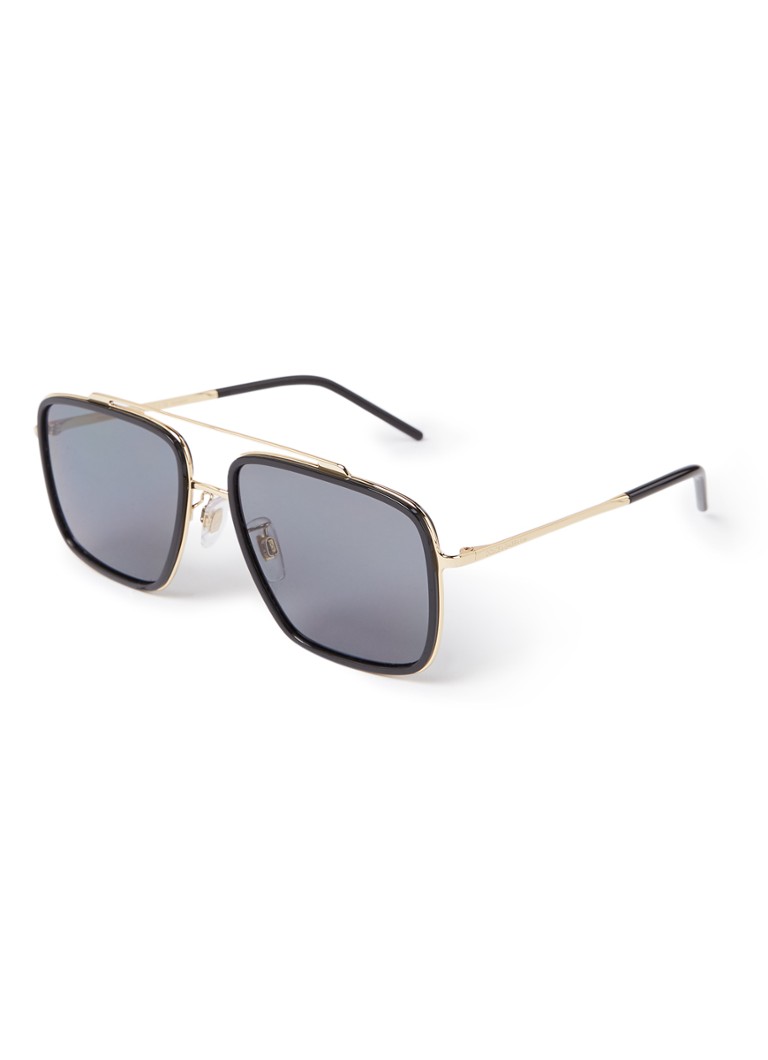 Dolce & Gabbana Retro Heren Piloten zonnebril gepolariseerd DG2220 Zwart