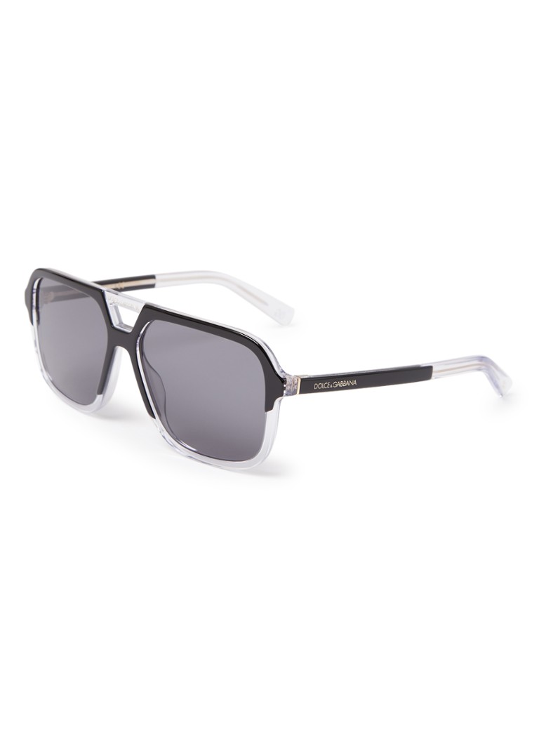 Dolce & Gabbana Retro Heren Retro zonnebril gepolariseerd DG4354 Zwart