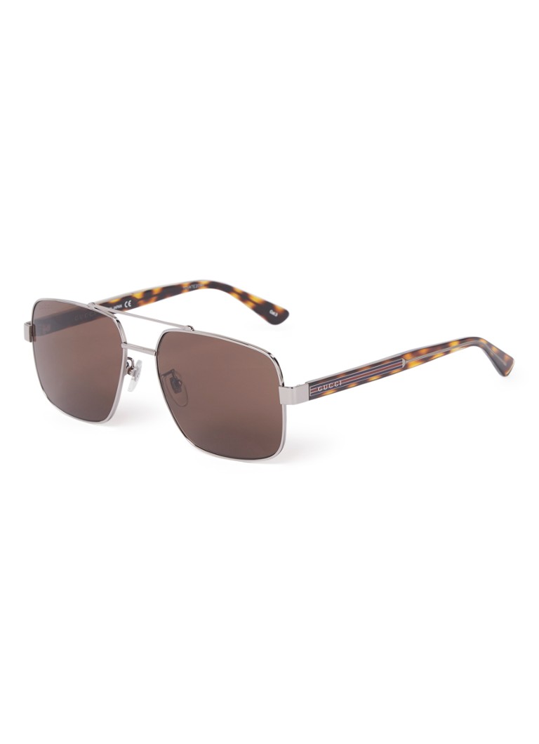Gucci Aviator Heren Piloten zonnebril GG0529S Zilver