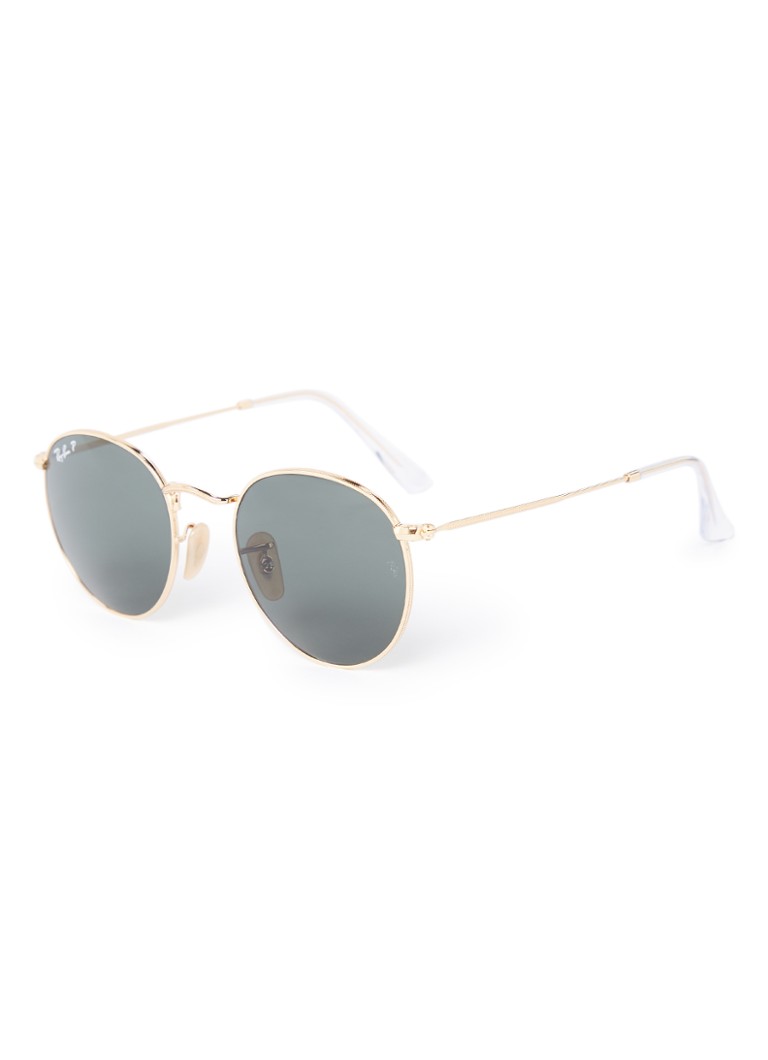 Ray-Ban Retro Heren Round Metal zonnebril gepolariseerd RB3447 Goud - Deal