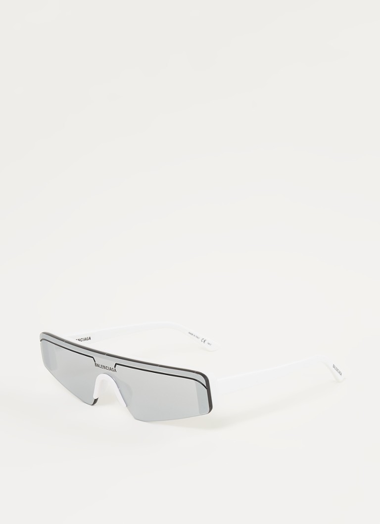 Balenciaga Shield Heren Zonnebril BB0003S Wit - Deal