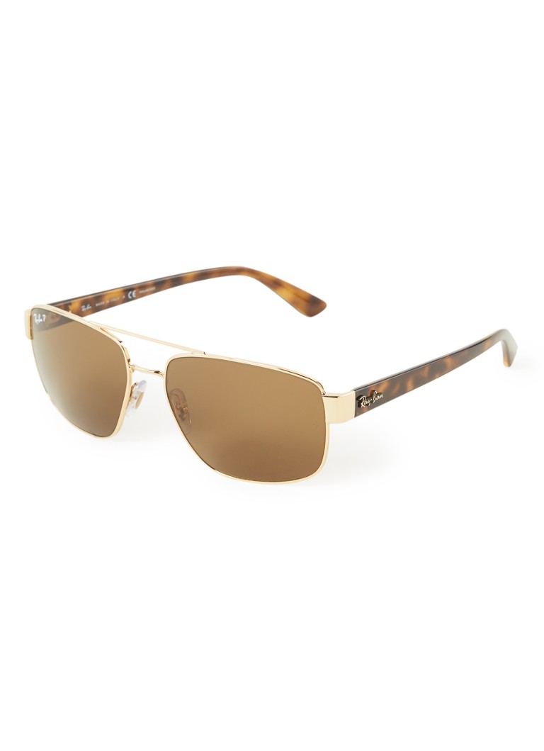 Ray-Ban Aviator Heren Piloten zonnebril gepolariseerd RB3663 Donkerbruin - Deal